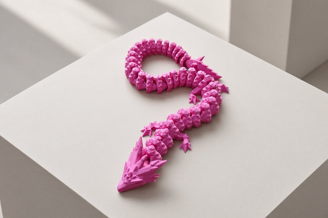 Pembe Hareketli Ejderha 40 cm