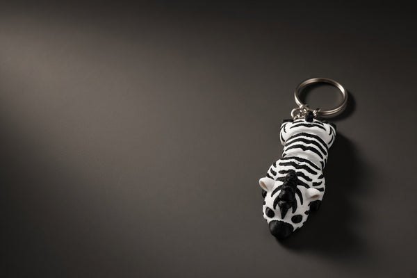 Hareketli Eklemli Anahtarlık 10'lu Paket – Zebra