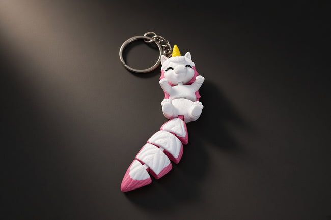 Unicorn hareketli eklemli anahtarlık modeli; 10'lu paket